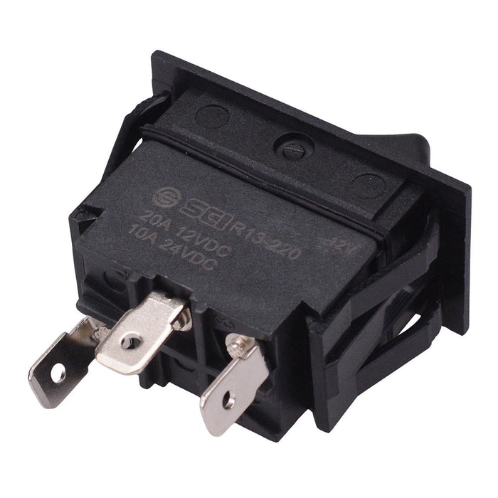 Red 12V LED Rectangle Rocker Switch SPST 20A R13-220BA-01
