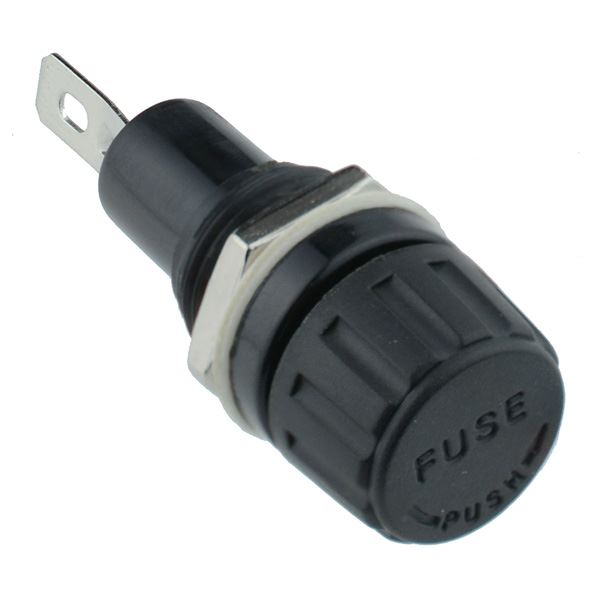 R3-57 Black 20mm Panel Mount Fuse Holder 10A 250V