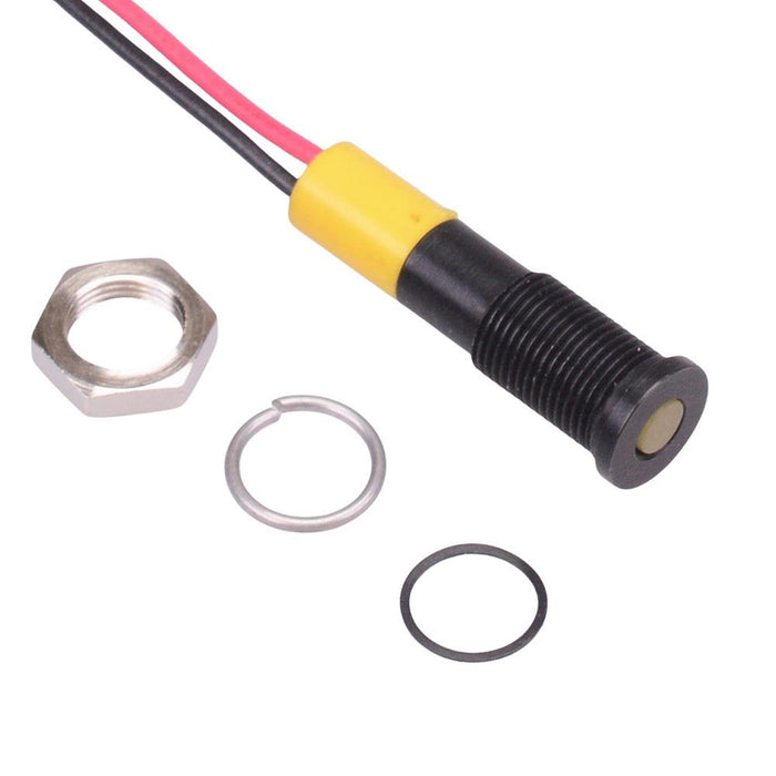 Q6F3BXXY28E Yellow Flush 6mm 28VDC LED Panel Indicator IP67 APEM