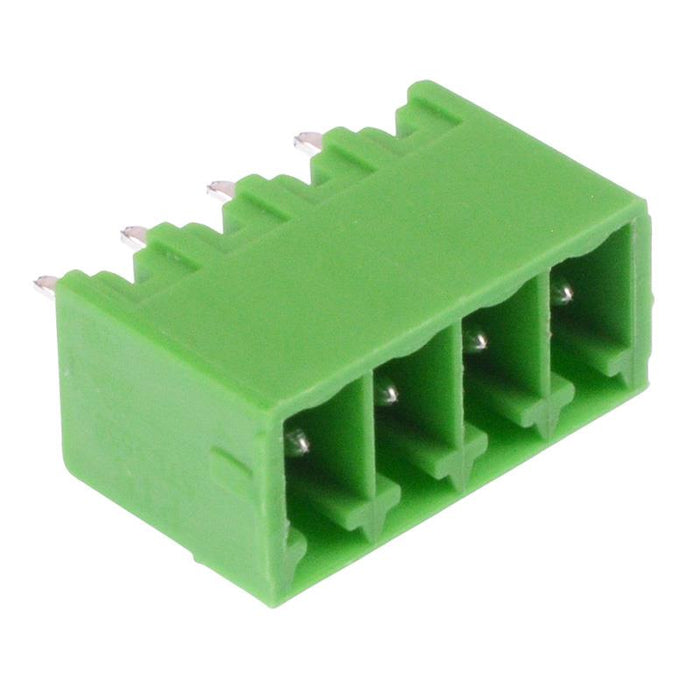 4-Way 3.5mm Vertical PCB Header Closed Ends Green 10A 300V