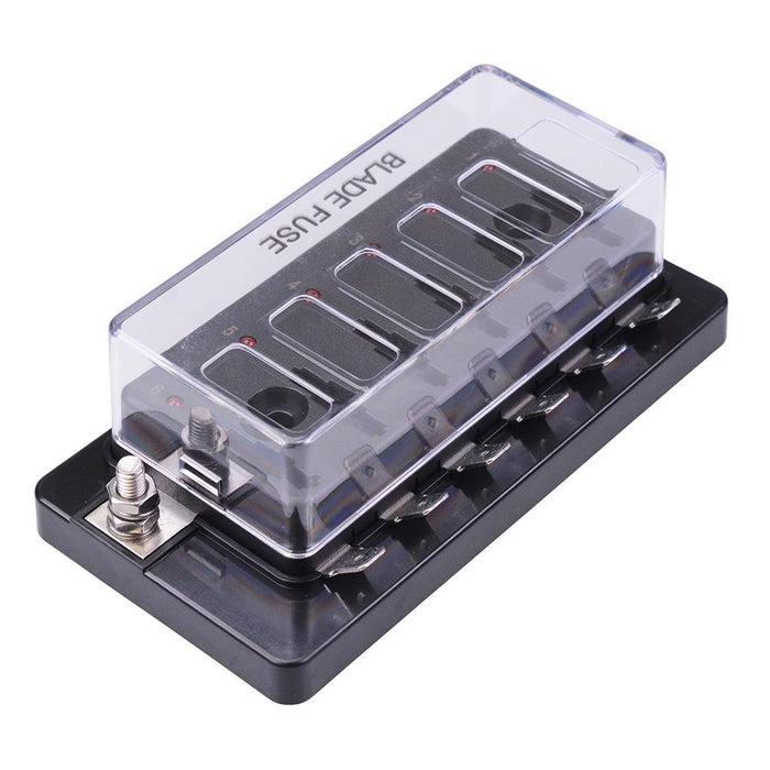 6 Way Standard Blade Compact Fuse Box with LED Indication R3-76C-01-3L106