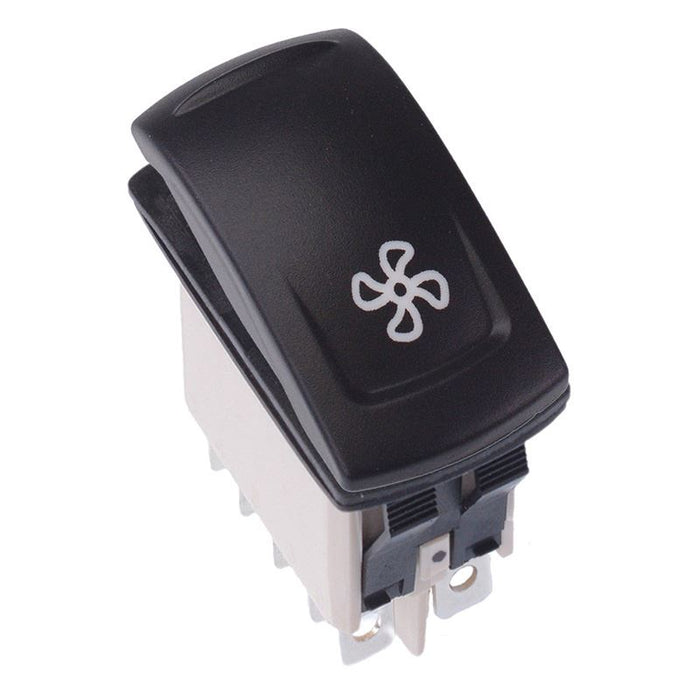KR46CAKJJG22NXXXX23 Ventilator Fan Latching Red 24V LED Auto Rocker Switch DPDT IP68 APEM