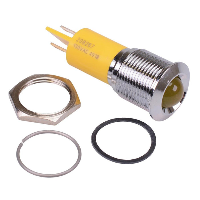Q16P1CXXY130E Yellow Prominent 16mm 130VAC LED Panel Indicator IP67 APEM