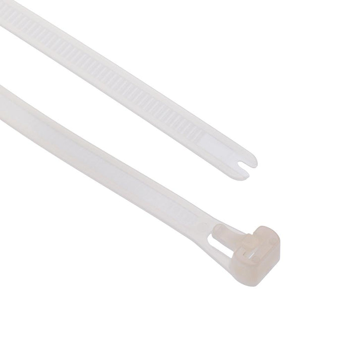 7.6mm Natural Resealable Cable Tie 300mm - Pack of 100