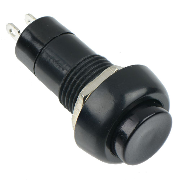 Black On-Off Latching Round Push Button Switch 12mm SPST