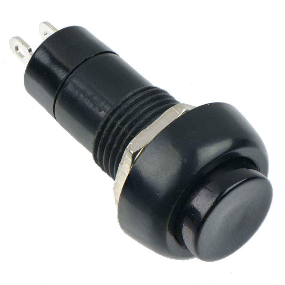 Black On-Off Latching Round Push Button Switch 12mm SPST — Switch ...
