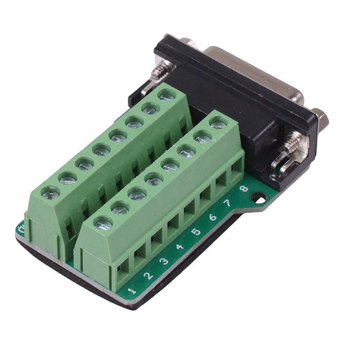 15 Way Female D Sub Connector with Terminal Blocks