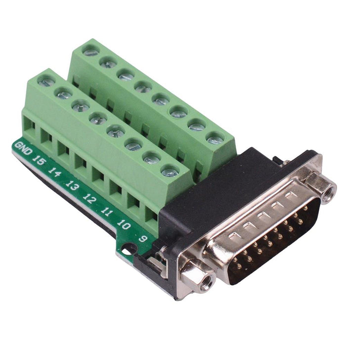 15 Way Male D Sub Connector with Terminal Blocks