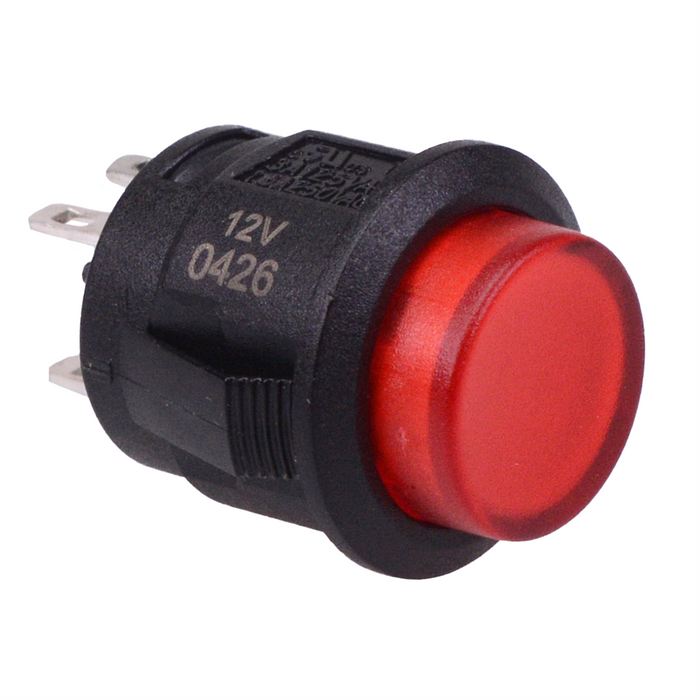 Off-(On) Momentary Red 12V LED 16mm Push Button Switch SPST R13-523AL-05