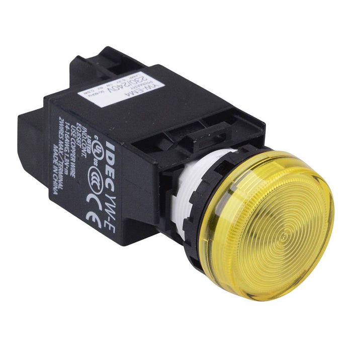 YW1P-1EM42Y Yellow 230V LED Panel Mount Pilot Light Transformer IDEC