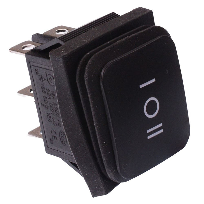 On-Off-On Waterproof Rocker Switch 20A DPDT IP67 — Switch Electronics ...