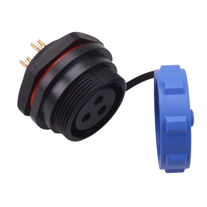 3 Pin Waterproof W21 Female Socket Panel Mount Connector IP68