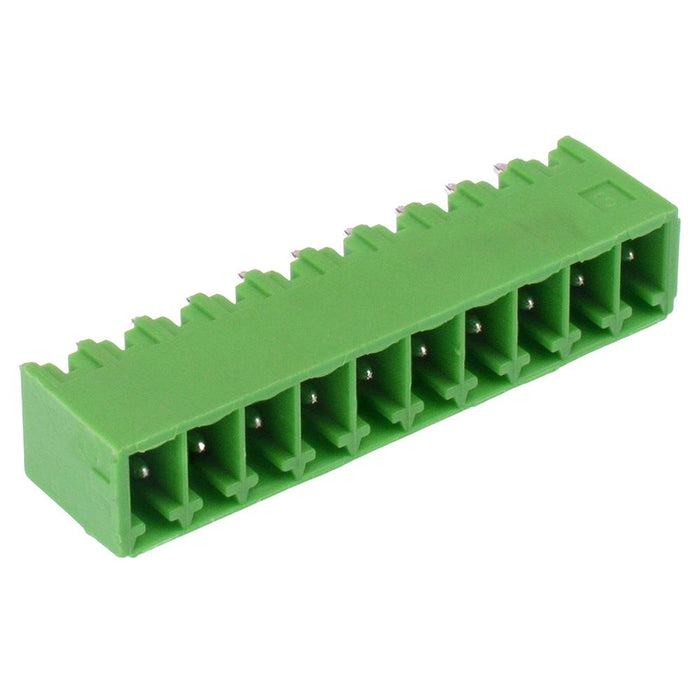 10-Way 3.5mm Vertical PCB Header Closed Ends Green 10A 300V