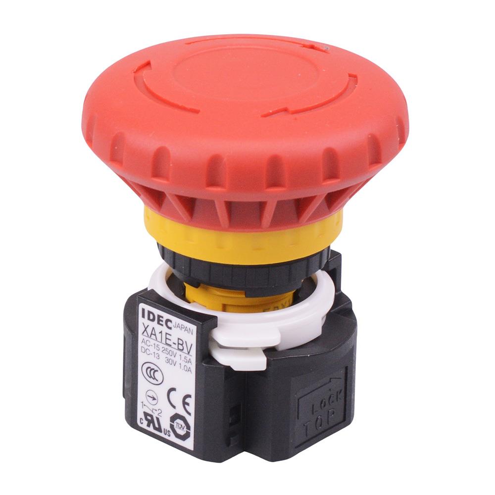 XA1E-BV404R 16mm Emergency Stop Switch 40mm Mushroom 4NC IP65 IDEC ...
