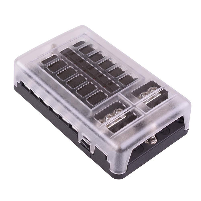 12 Way Standard Blade Fuse Fuse Box with Negative Busbar 32VDC 100A