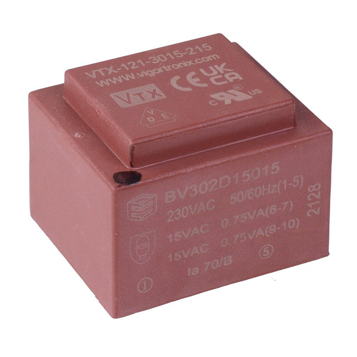 15V 1.5VA Encapsulated PCB Transformer 230V VTX-121-3015-215