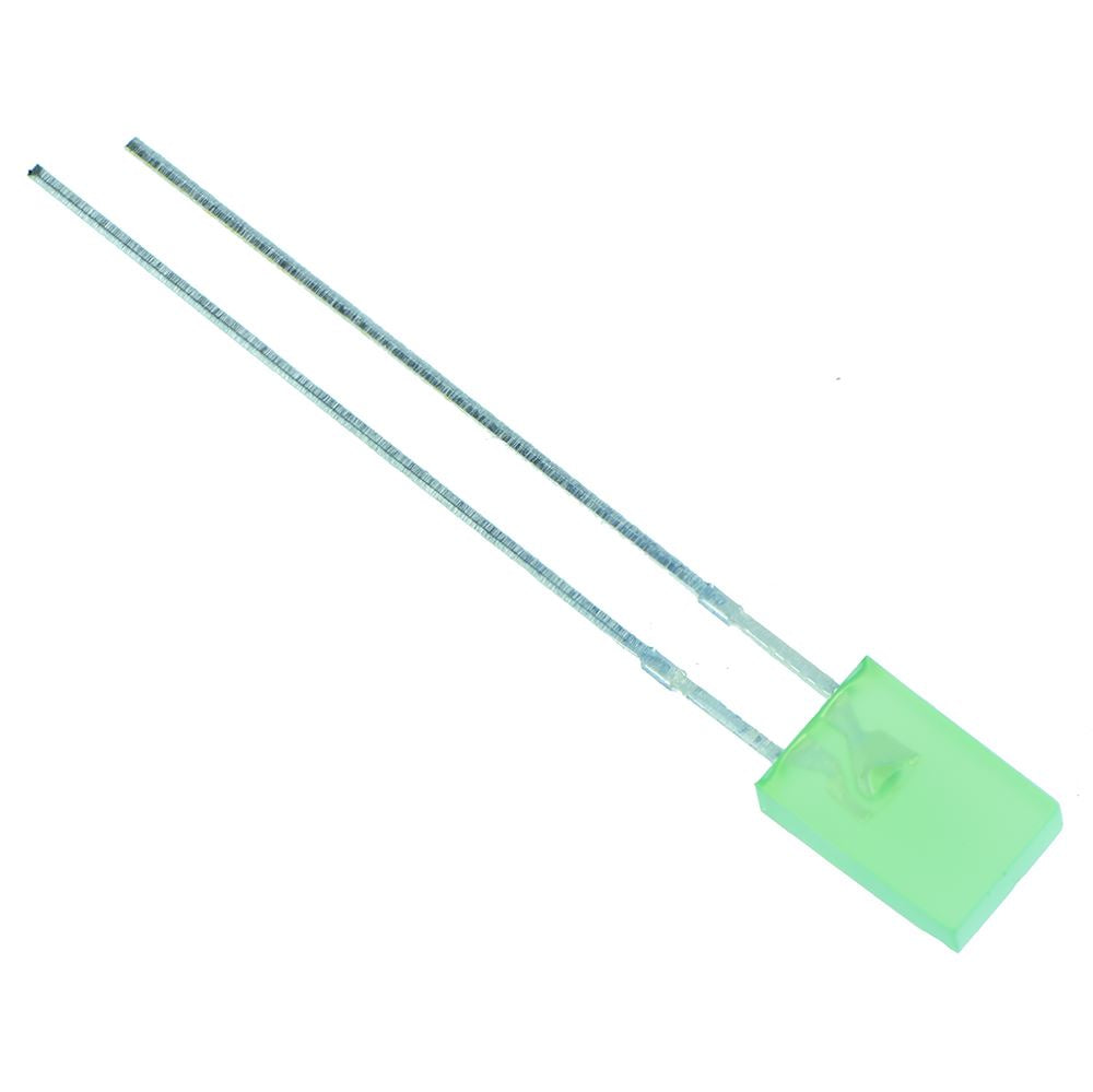 Green Rectangular 2 x 5mm Diffused LED 100mcd 160° — Switch Electronics ...