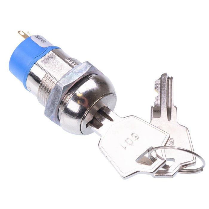 (On)-Off-(On) Momentary 3 Way 19mm Key Switch SPDT 4A APEM JD7510E-601