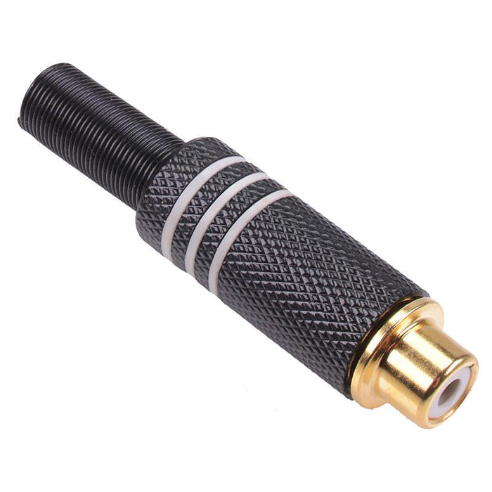 White RCA Gold Plated Female Socket Connector
