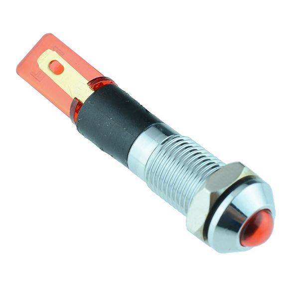 Red LED 8mm Metal Panel Indicator 12V — Switch Electronics | Your One ...