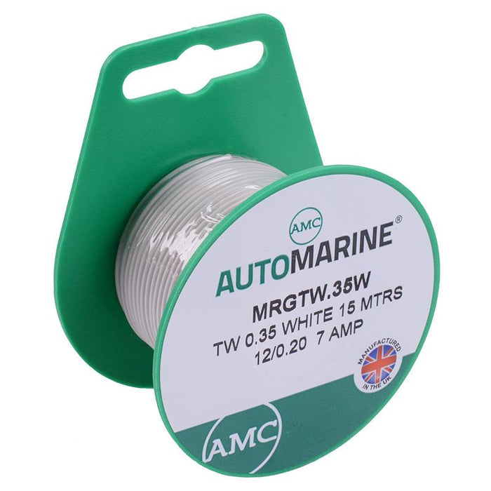 White 0.35mm Thin Wall 7A Cable Mini Reel 15M