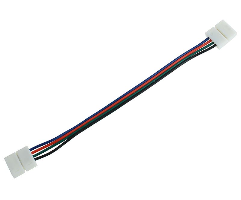 RGB 10mm 4-Pin LED Strip Connector 150mm Wire Double-Ended