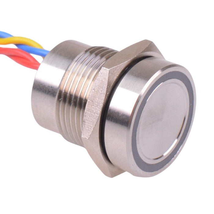PBAR1AFB000A0S APEM Red LED 5VDC Momentary NO 16mm Piezo Switch Prewired IP68