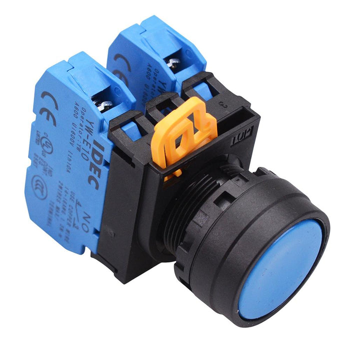 YW1B-M1E20S Blue 22mm Momentary Push Button Switch 2NO IP65 IDEC