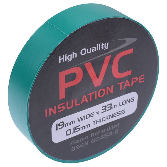 19mm x 33m Green PVC Insulation Tape