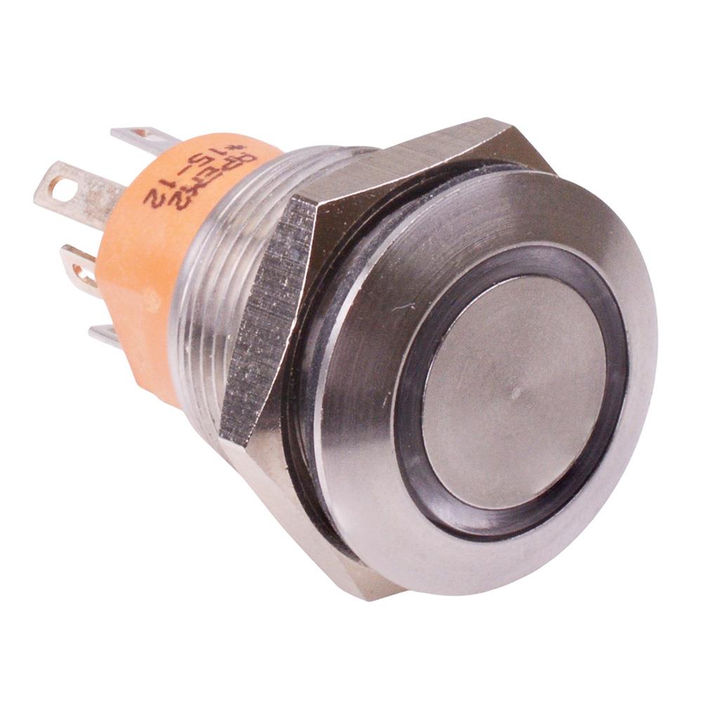 AV990220000840K APEM Amber LED 19mm Momentary Anti Vandal Push Button ...