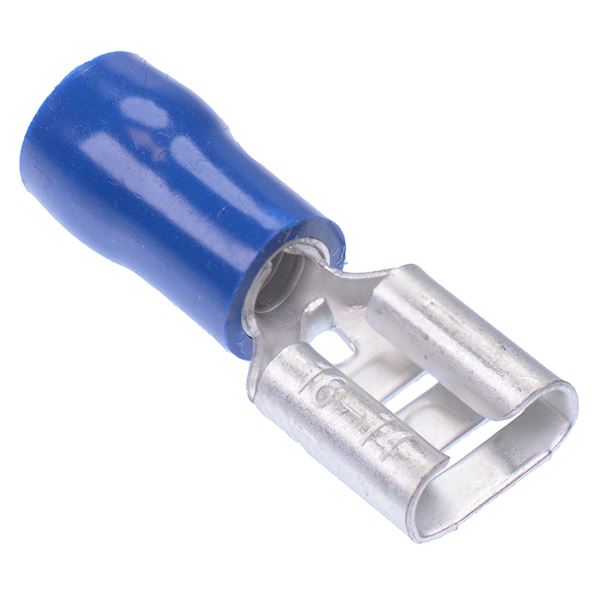 6.3mm Blue Female Double Crimp Connector Terminal  (Pack of 100)