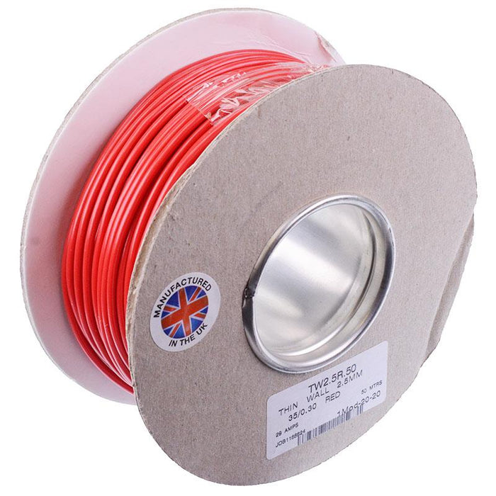 Red 2.5mm² Thin Wall Cable 35/0.3mm 50M