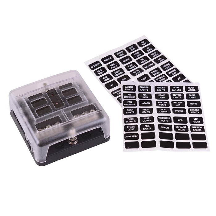 6 Way Standard Blade Fuse Fuse Box with Negative Busbar 32VDC 100A