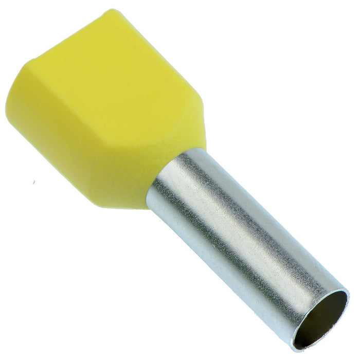 Yellow 6mm Twin Cord End Ferrule - Pack of 100