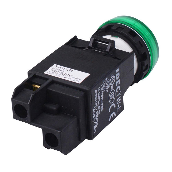 YW1P-1EM42G Green 230V LED Panel Mount Pilot Light Transformer IDEC