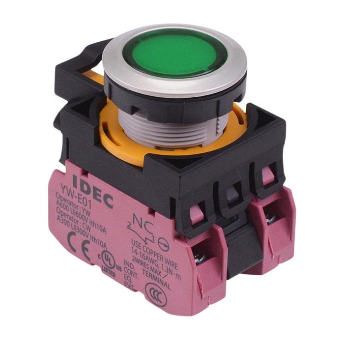 CW4L-A1E02Q3G Green 12V illuminated Maintained Push Button Switch 2NC IP65 IDEC