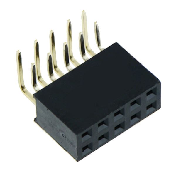 6-Way Double Row Right Angle PCB Socket 2.54mm