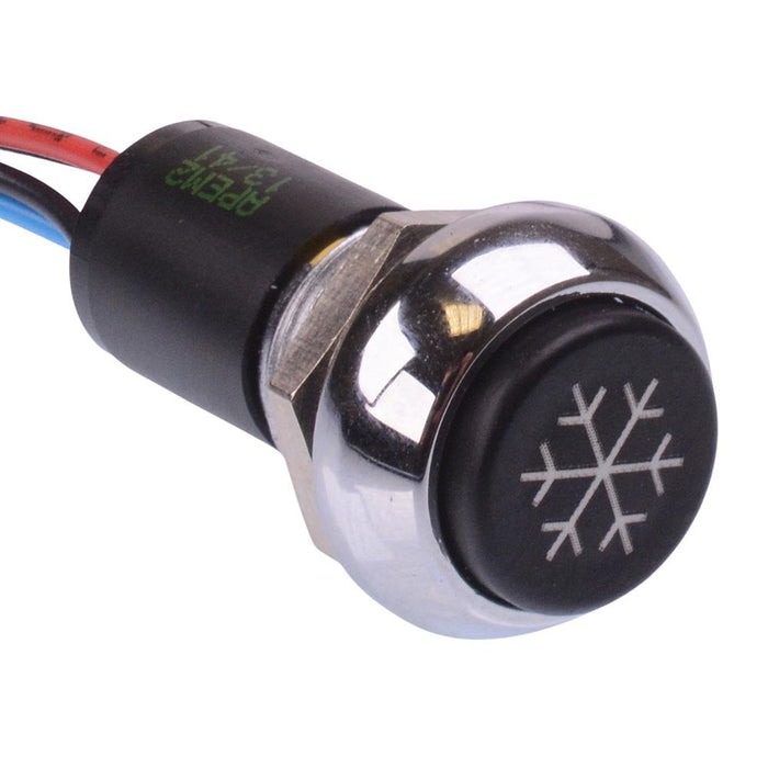 Air Conditioning illuminated Automotive Momentary 12mm Push Button Switch SPST IP67