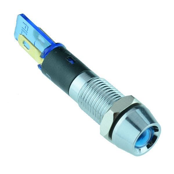 Blue LED 8mm Recessed Metal Panel Indicator 12V