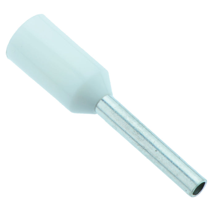 White 0.5mm Bootlace Ferrule - Pack of 100