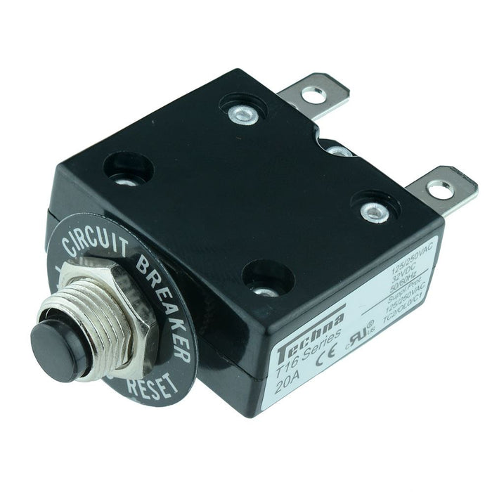 T1620 Techna 20A Thermal Panel Mount Circuit Breaker