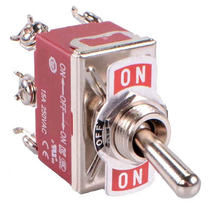 On-Off-On Toggle Switch Screw Terminals 250V 15A DPDT