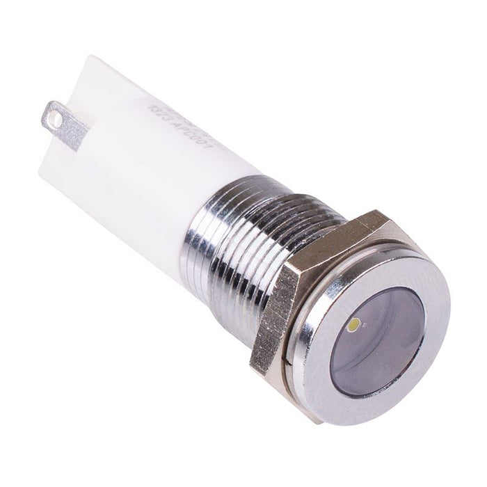 Q14F1CXXSW12 White LED 14mm Panel Indicator 12VDC APEM