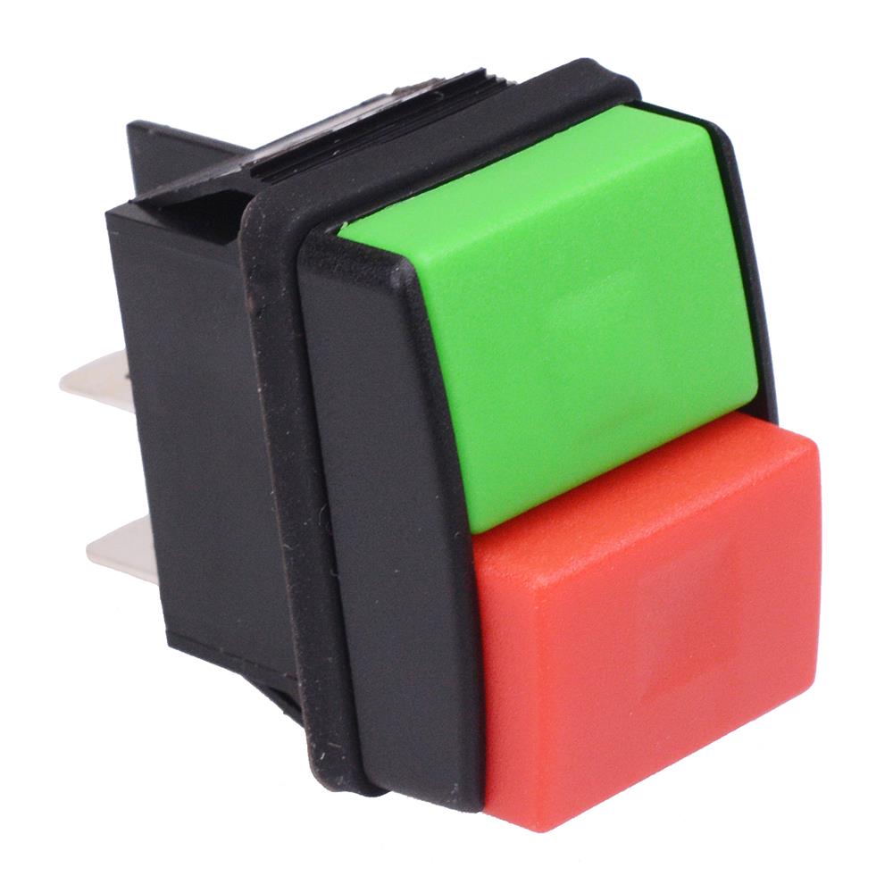 Red / Green 2 Way Rectangle Push Button Switch 10A 250VAC R13-537A-01 ...