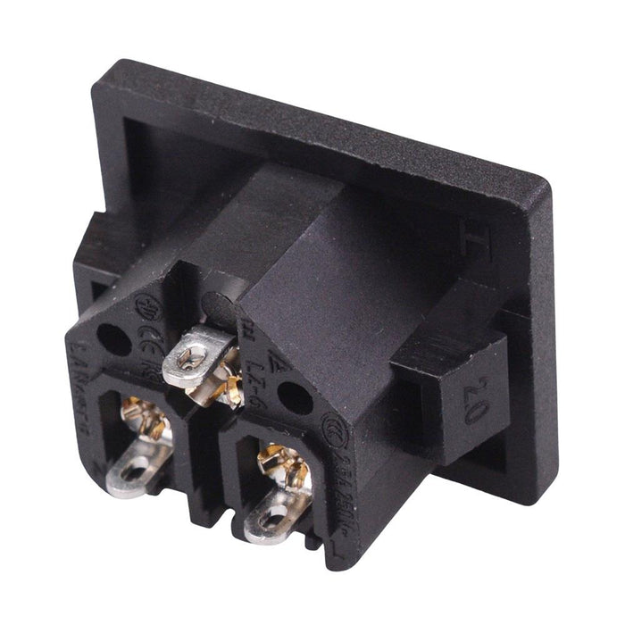 C6 IEC Panel Mount Inlet Power Socket Solder Terminals 2.5A