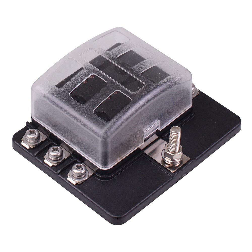 6 Way Standard Blade Fuse Box with LED Indication M4 Screws 100A 32VDC ...