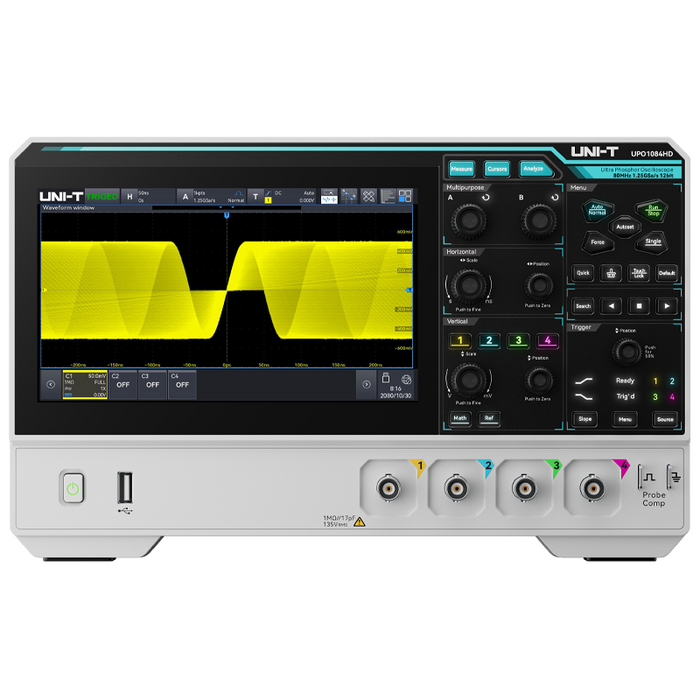 UPO1084HD High Resolution Touch-Screen 4 Channel Oscilloscope 80MHz Uni-T
