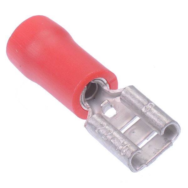 4.8mm Red Female Double Crimp Connector Terminal  (Pack of 100)