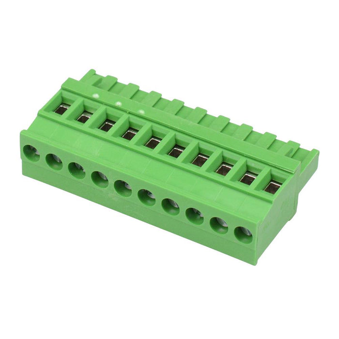 10-Way 5.08mm Vertical Pluggable Terminal Block Green 15A 300V