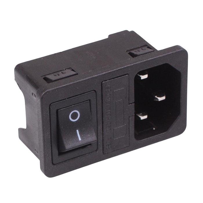 C14 IEC Fused and Switched Inlet Socket Panel Mount 10A